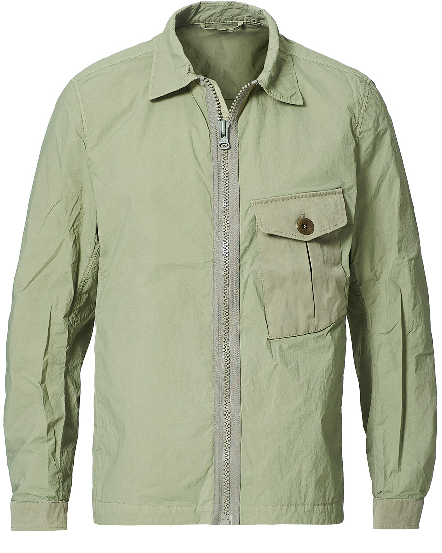 Heren | Jassen | Ten c | Garment Dyed Nylon Shirt Jacket Light Green