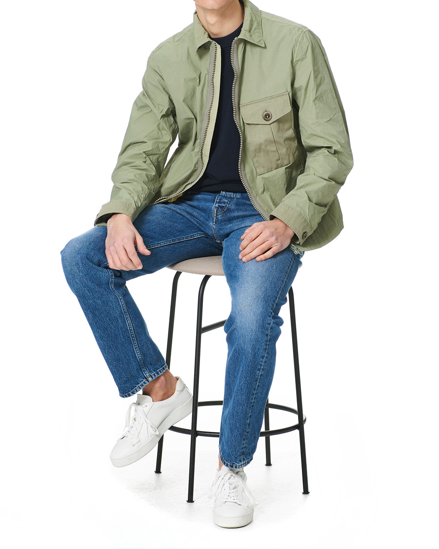 Heren | Jassen | Ten c | Garment Dyed Nylon Shirt Jacket Light Green