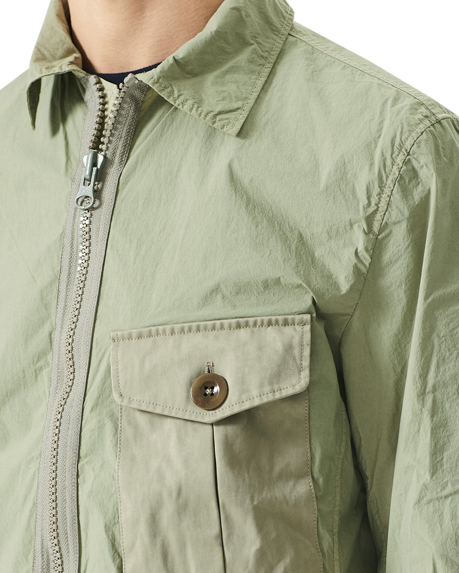 Heren | Jassen | Ten c | Garment Dyed Nylon Shirt Jacket Light Green