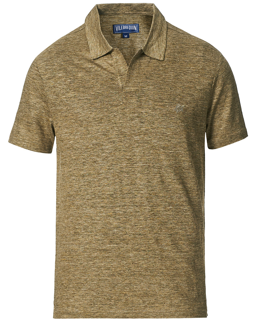 Heren | Polo's | Vilebrequin | Jersey Linen Polo Olive Chine