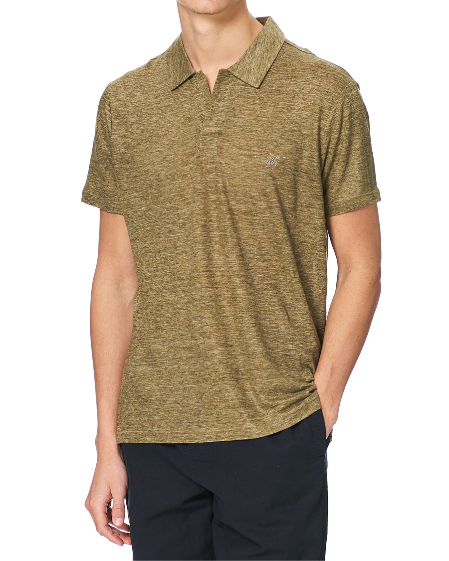 Heren | Polo's | Vilebrequin | Jersey Linen Polo Olive Chine