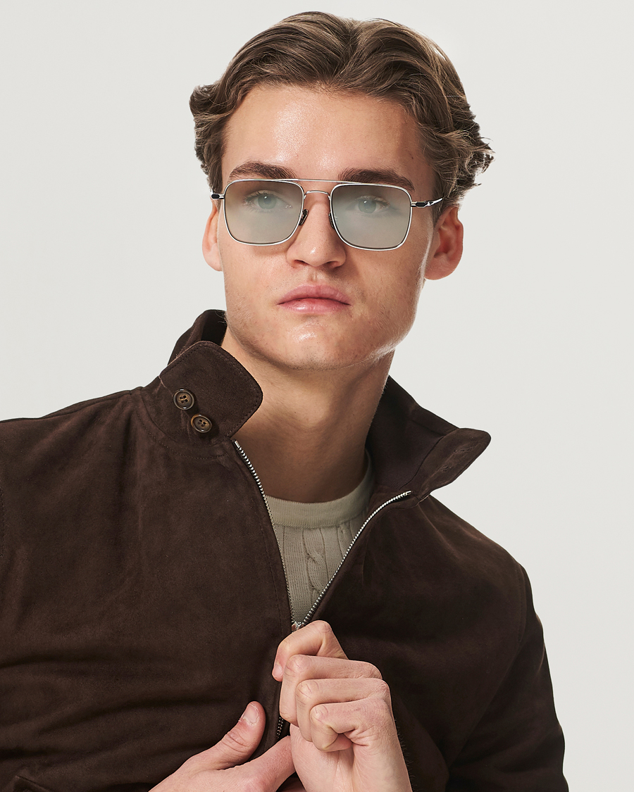 Heren | Brioni BR0101S Sunglasses Silver/Green | Brioni | BR0101S Sunglasses Silver/Green
