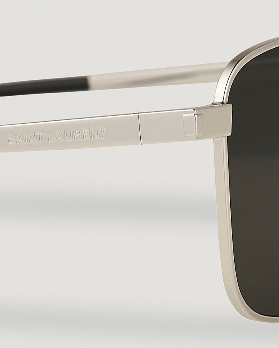 Men | Aviator Sunglasses | Saint Laurent | SL 529 Sunglasses Silver/Grey