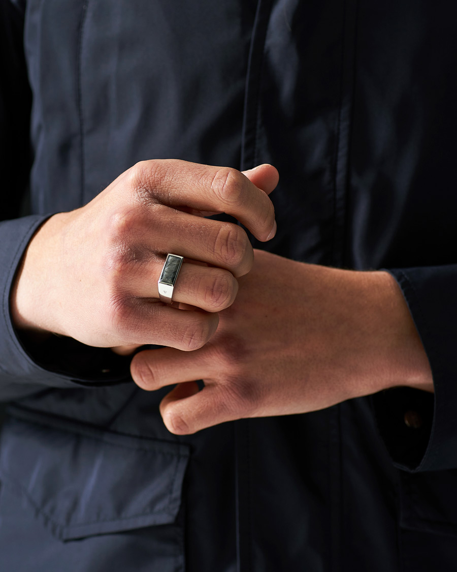Heren | Tom Wood Peaky Ring Larvikite Silver | Tom Wood | Peaky Ring Larvikite Silver