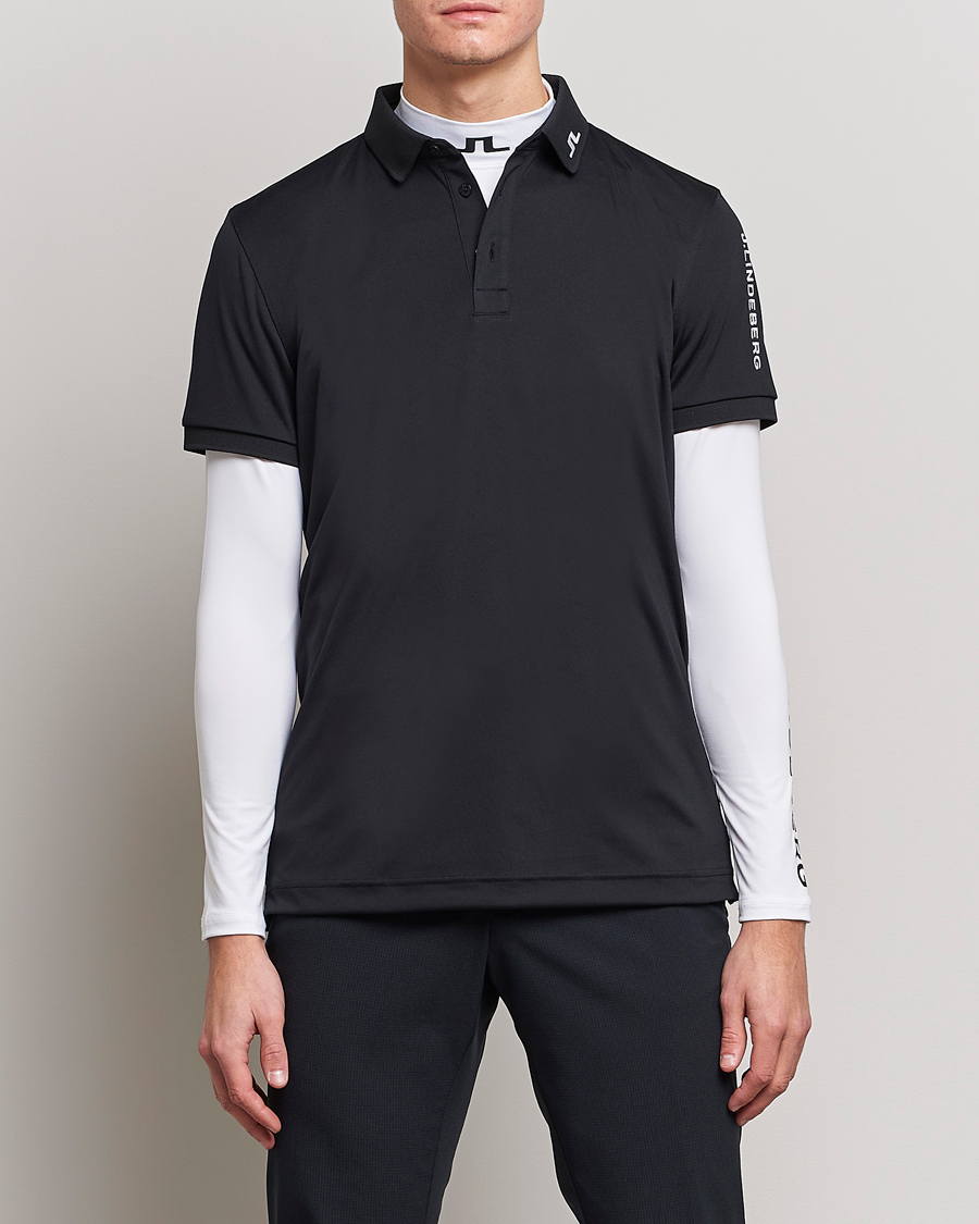 Heren | Poloshirts met korte mouwen | J.Lindeberg | Regular Fit Tour Tech Stretch Polo Black