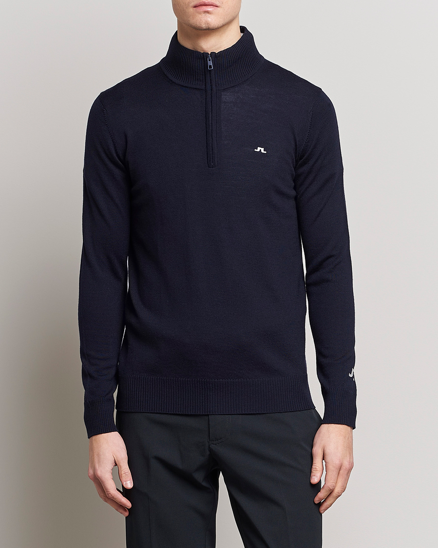 Heren | Half-zip | J.Lindeberg | Kian Tour Merino Half Zip Navy