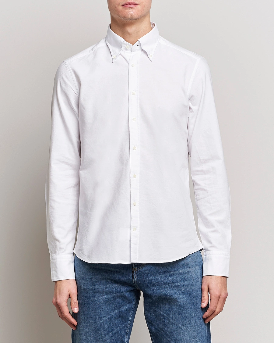 Heren | Oxford overhemden | Stenströms | Slimline Oxford Shirt White