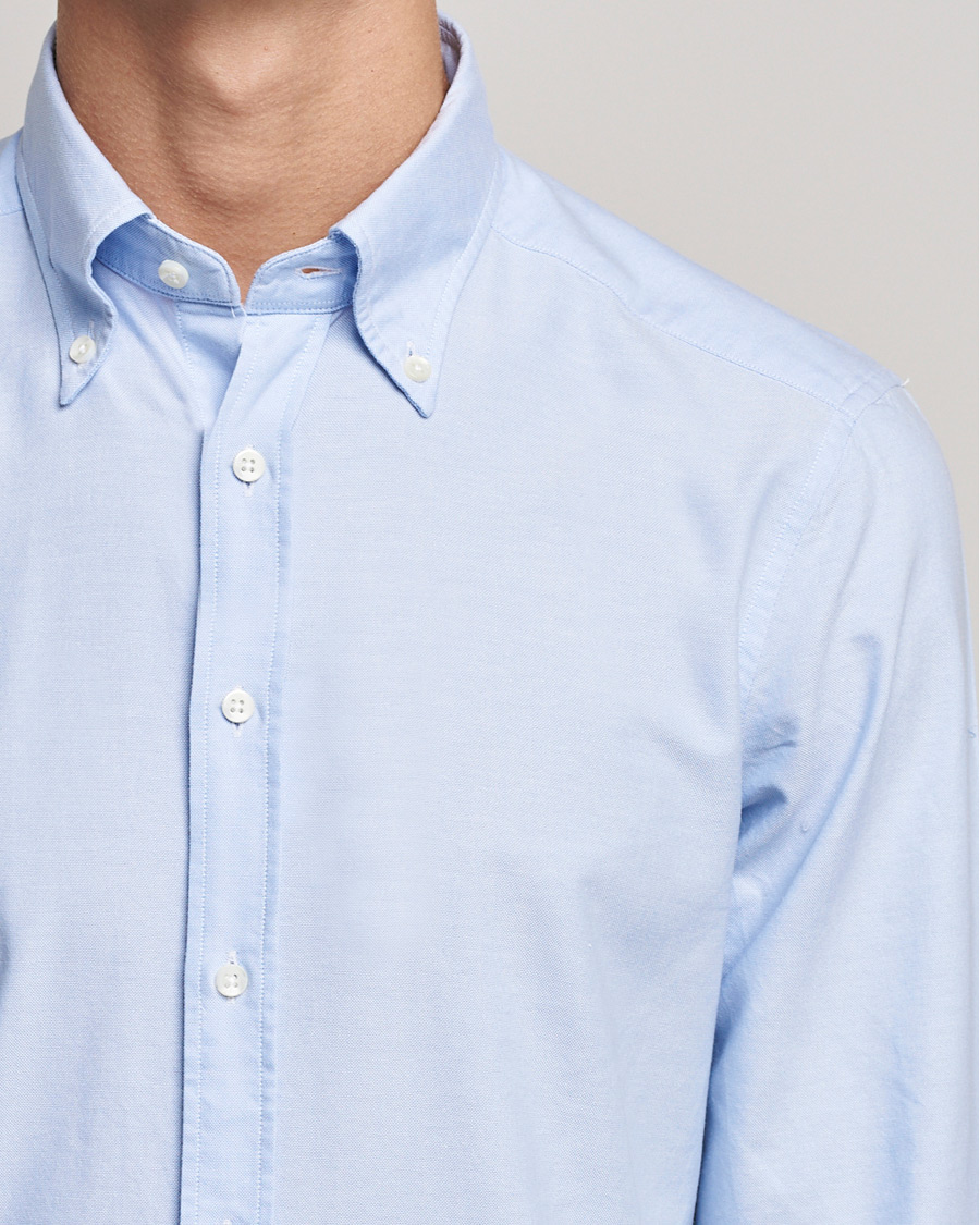 Heren | Overhemden | Stenströms | Slimline Oxford Shirt Light Blue