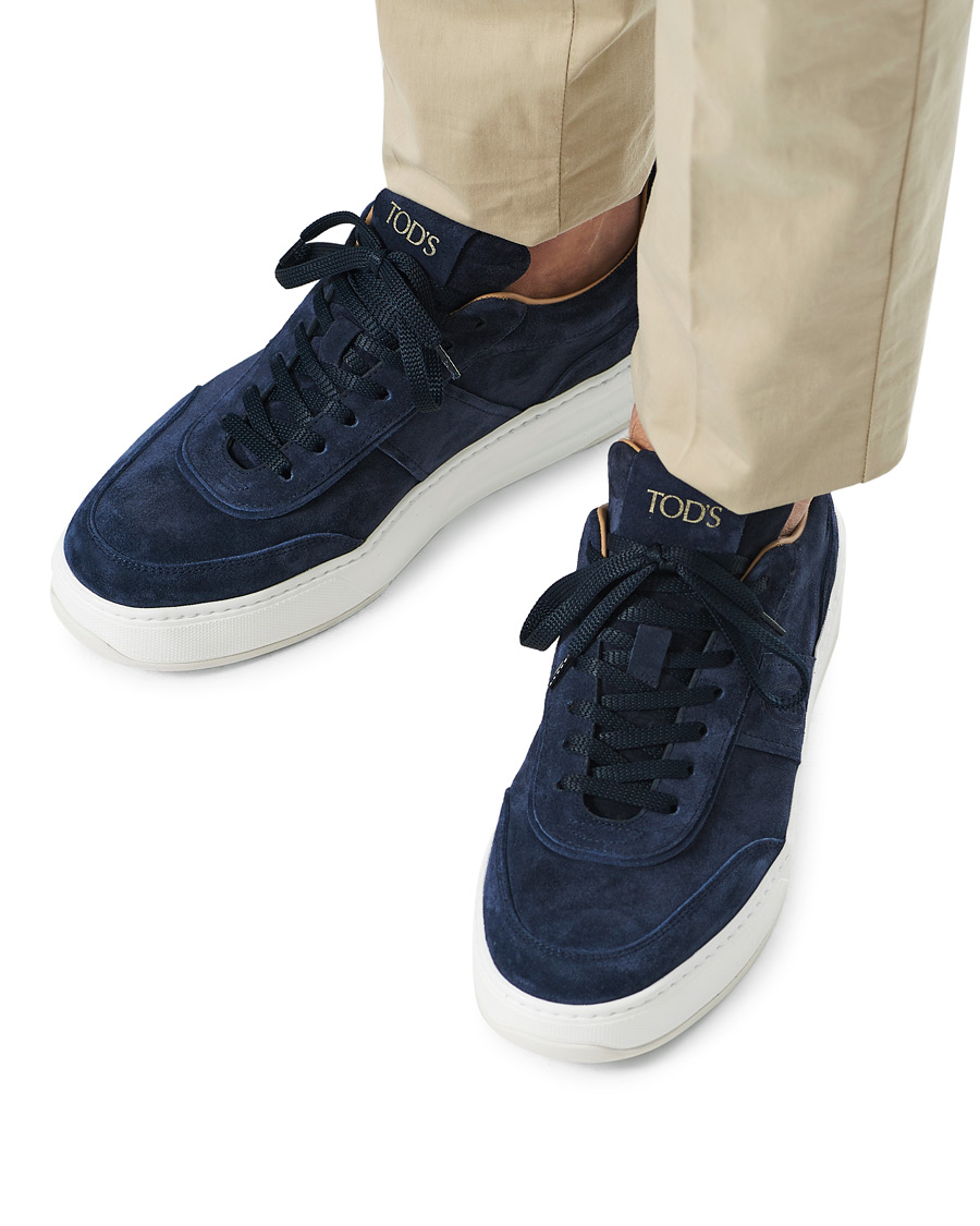 Heren | Tod's Cassetta Alta Sneaker Navy Suede | Tod's | Cassetta Alta Sneaker Navy Suede