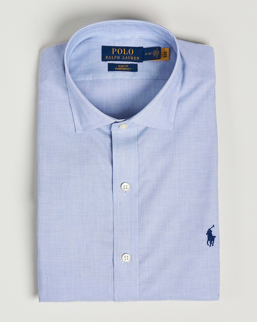 Heren | Overhemden | Polo Ralph Lauren | Slim Fit Poplin Cut Away Dress Shirt Light Blue