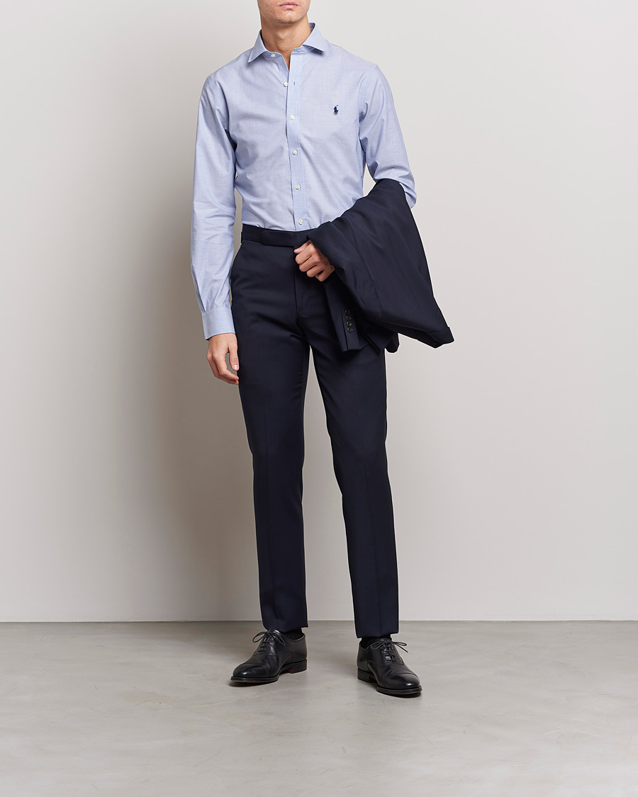 Heren | Zakelijke overhemden | Polo Ralph Lauren | Slim Fit Poplin Cut Away Dress Shirt Light Blue