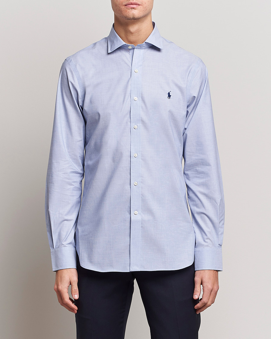 Heren | Zakelijke overhemden | Polo Ralph Lauren | Slim Fit Poplin Cut Away Dress Shirt Light Blue