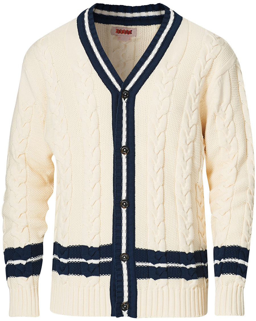 Heren | Truien | Baracuta | Cotton Cable Cardigan Off White