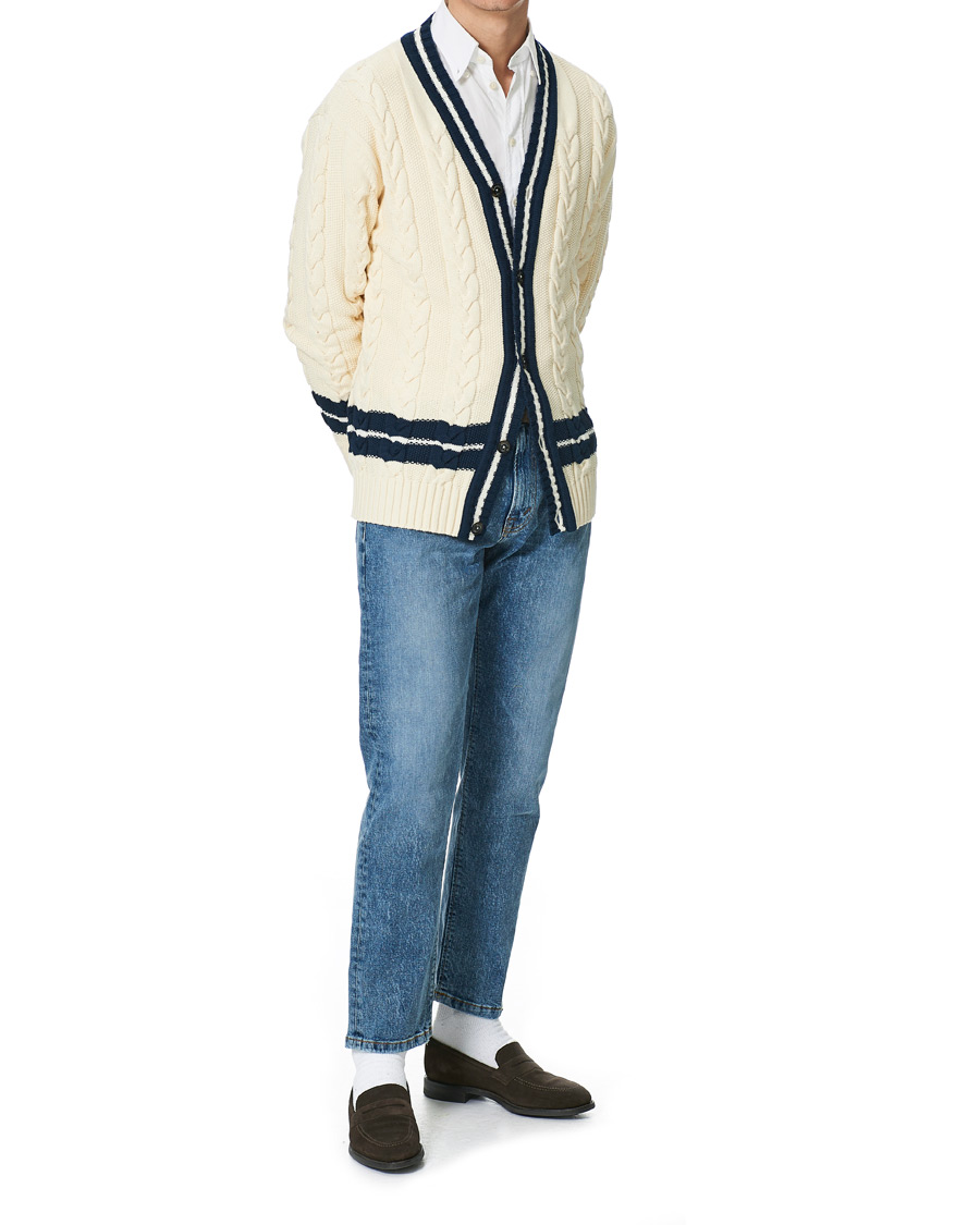 Heren | Truien | Baracuta | Cotton Cable Cardigan Off White