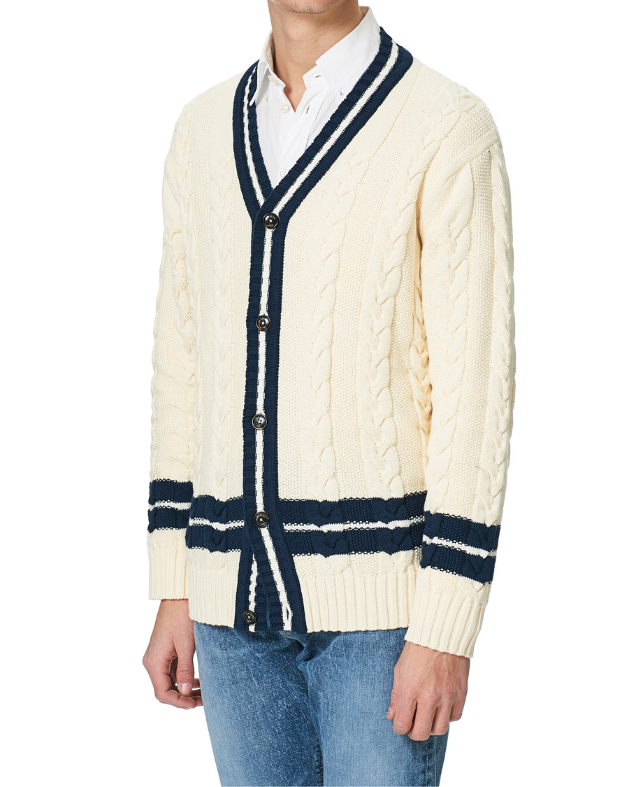 Heren | Truien | Baracuta | Cotton Cable Cardigan Off White