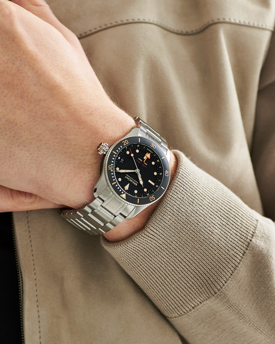 Heren | Bremont S302 Supermarine GMT 40mm Steel Bracelet Black Dial | Bremont | S302 Supermarine GMT 40mm Steel Bracelet Black Dial