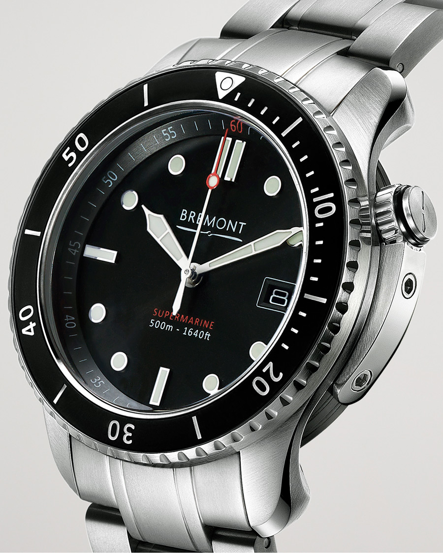 Heren | Bremont S500 Supermarine 43mm Steel Bracelet Black Dial | Bremont | S500 Supermarine 43mm Steel Bracelet Black Dial