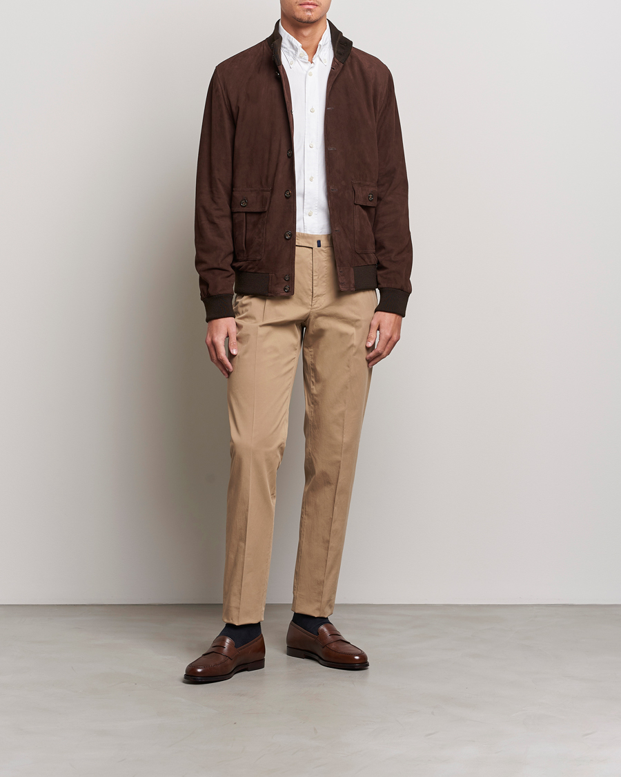 Heren | Broeken | Incotex | Regular Fit Comfort Chinos Beige