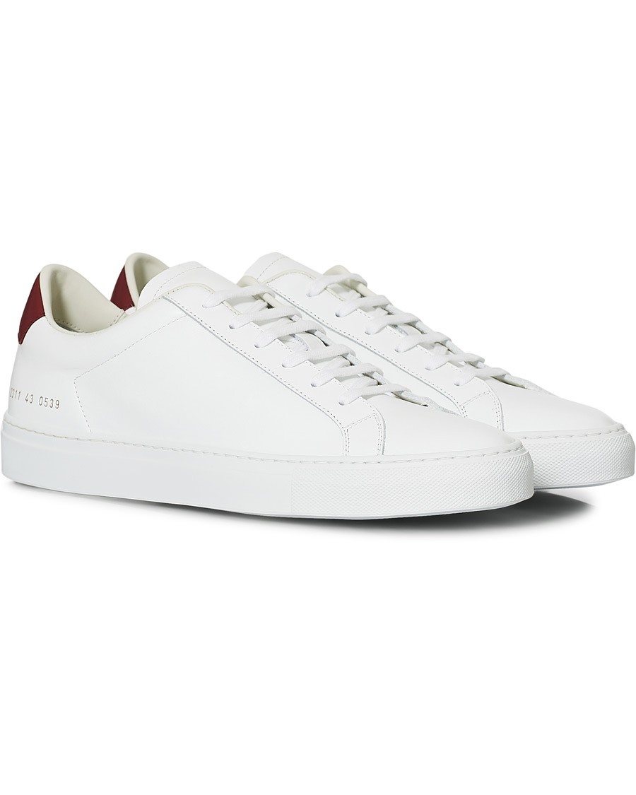 Heren | Common Projects Retro Low Sneaker White/Red | Common Projects | Retro Low Sneaker White/Red