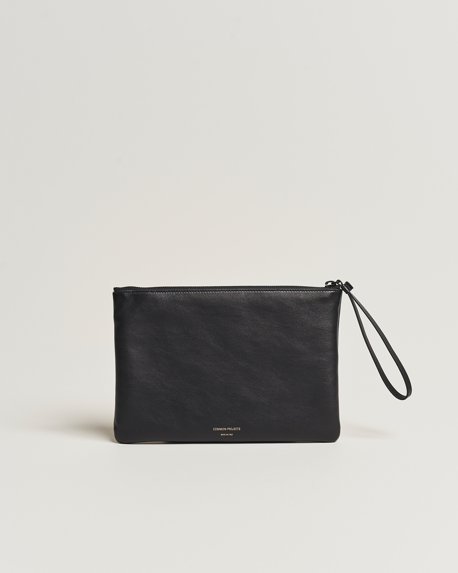 Heren | Common Projects Medium Flat Nappa Leather Pouch Black | Common Projects | Medium Flat Nappa Leather Pouch Black