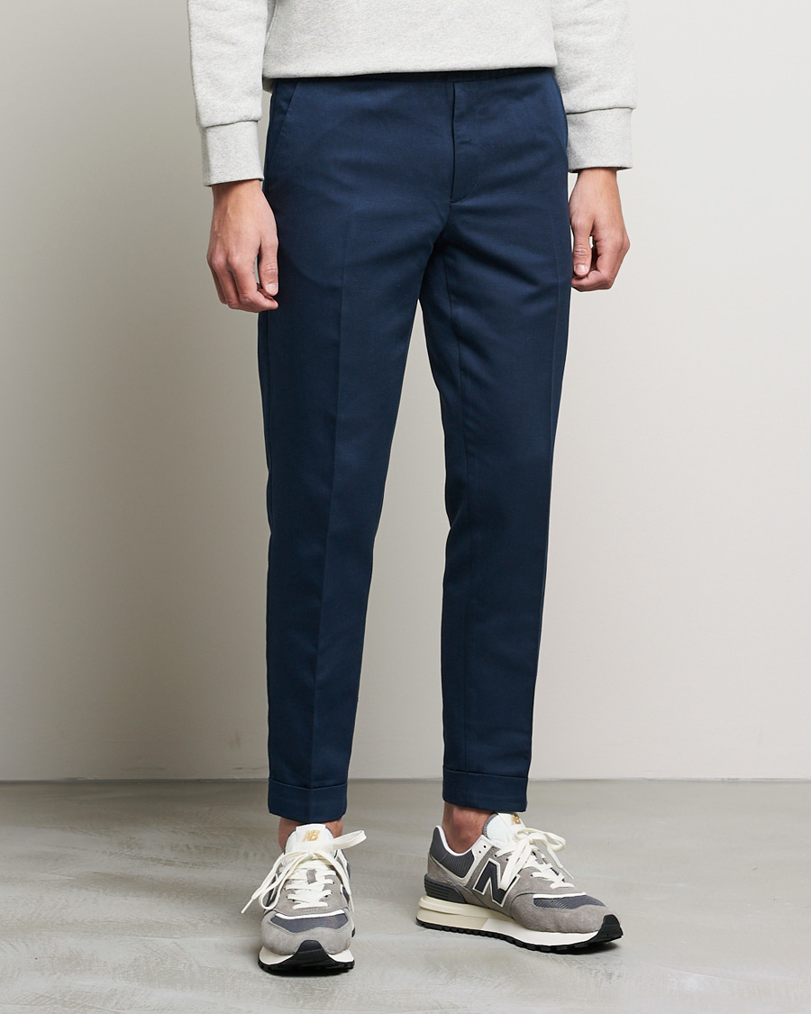 Heren | Broeken | Filippa K | Terry Linen Trousers Navy
