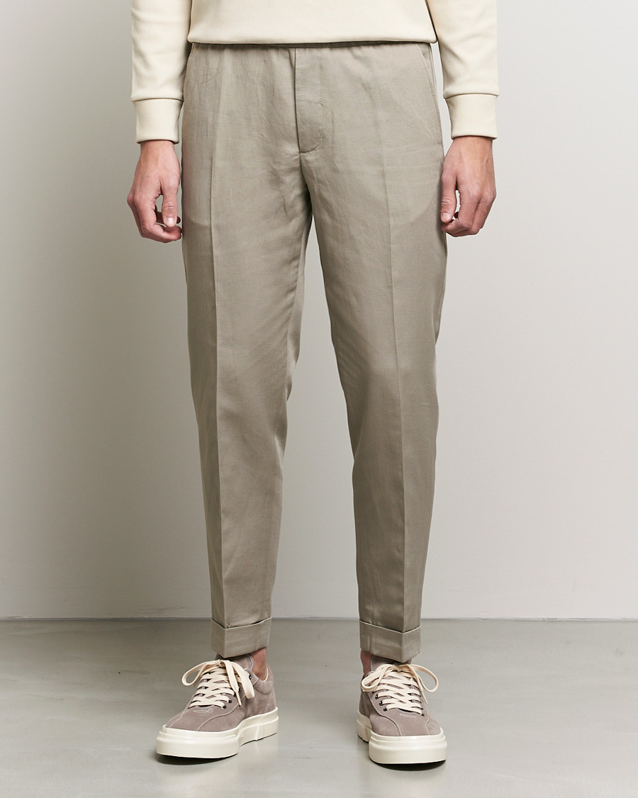 Heren | Broeken | Filippa K | Terry Linen Trousers Light Taupe