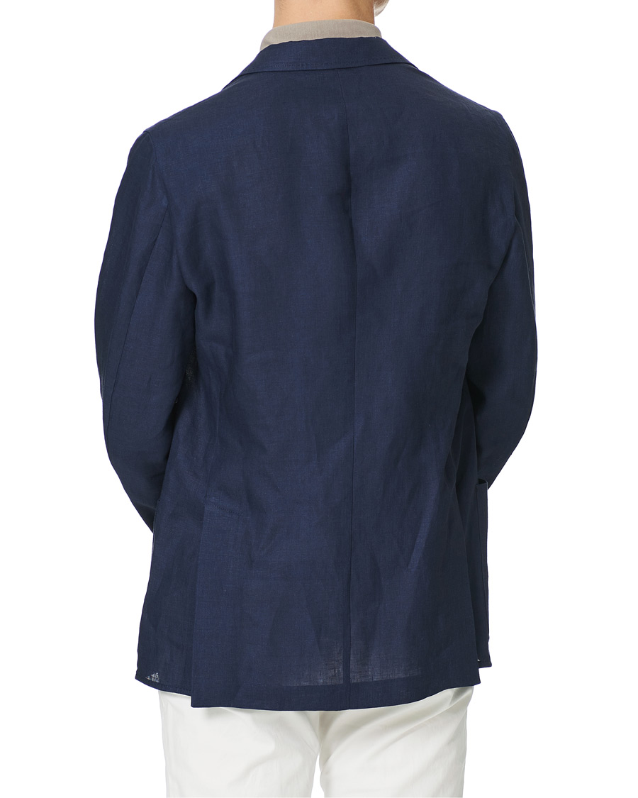 Heren | Blazers | Brioni | Deconstructed Linen Patch Pocket Blazer Navy