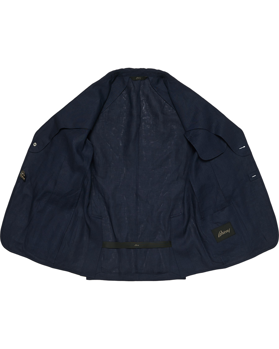 Heren | Blazers | Brioni | Deconstructed Linen Patch Pocket Blazer Navy