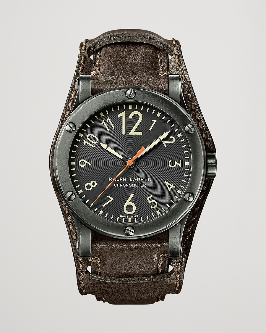 Heren | Polo Ralph Lauren 45mm Safari Chronometer Black Steel/Calf Strap | Polo Ralph Lauren | 45mm Safari Chronometer Black Steel/Calf Strap