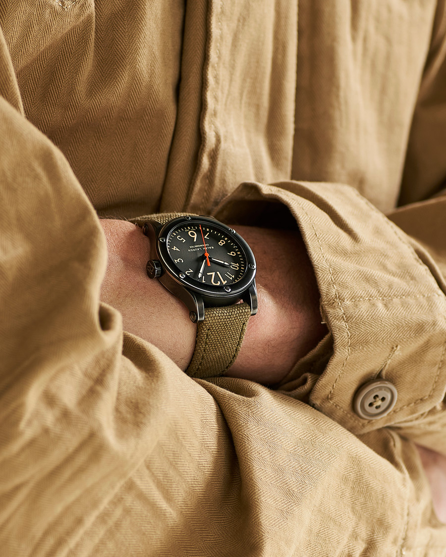 Heren | Fine watches | Polo Ralph Lauren | 39mm Safari Chronometer Black Steel/Canvas Strap