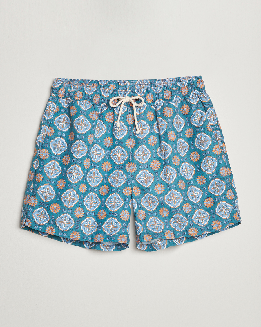 Heren | Zwembroek | Ripa Ripa | Maestrale Printed Swimshorts Green/Blue
