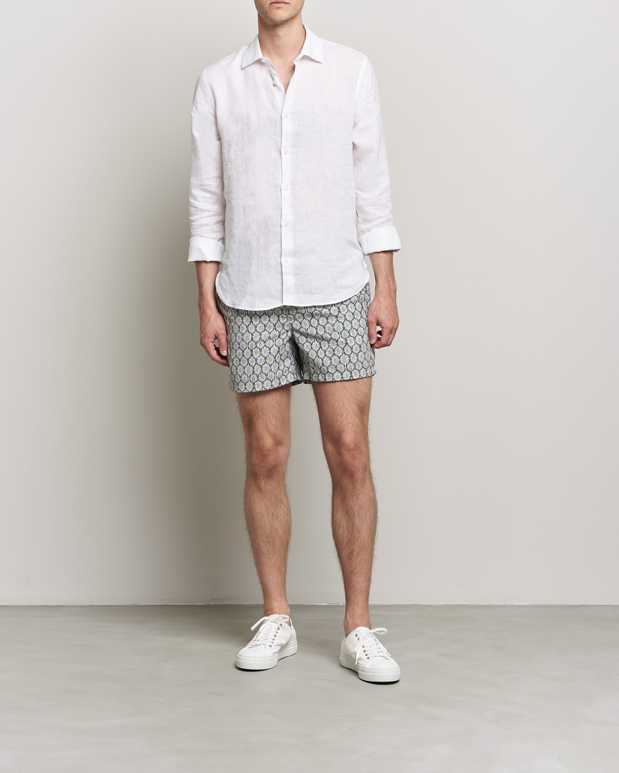 Heren | Zwembroek | Ripa Ripa | Leaf Printed Swimshorts Light Green