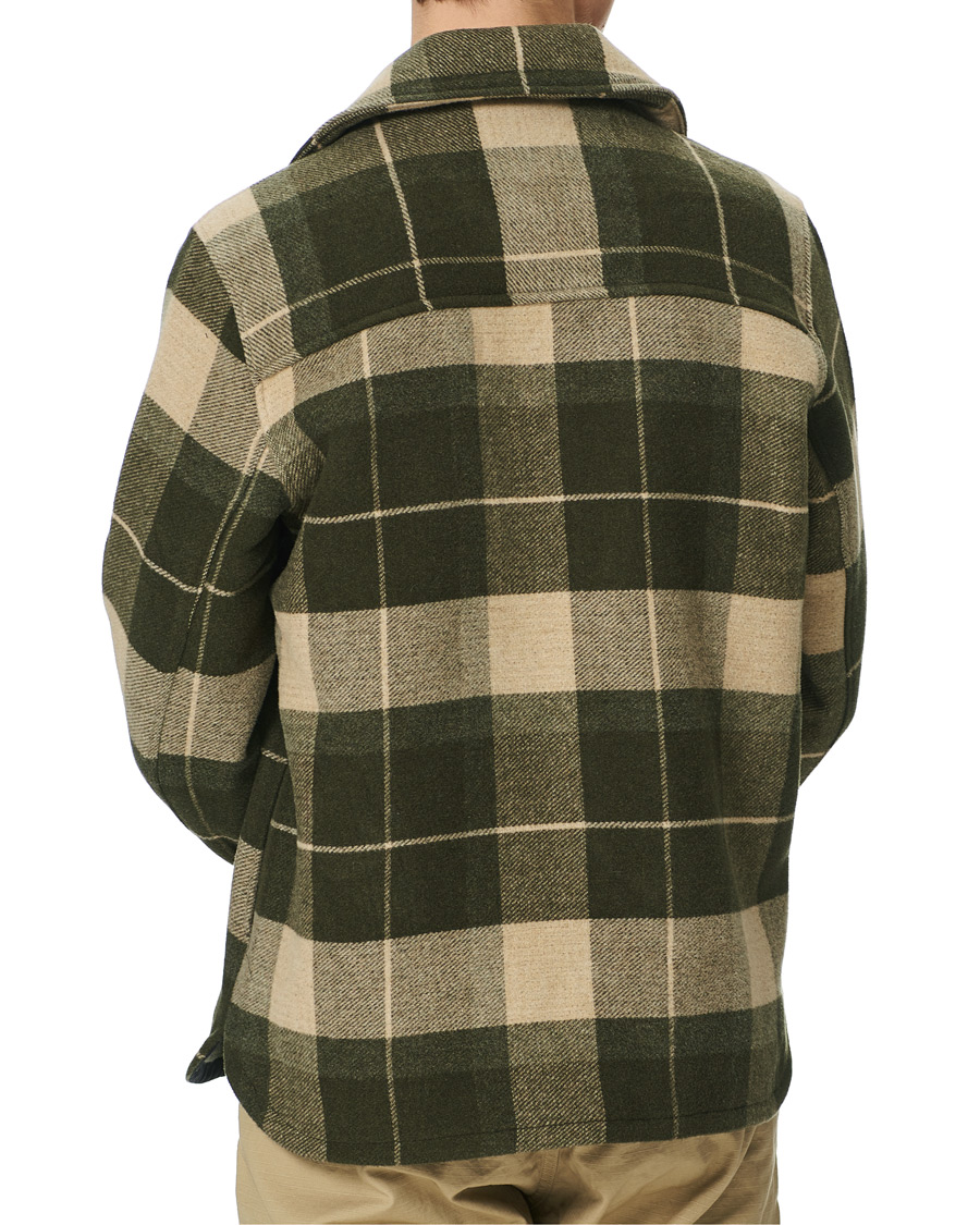 Heren | Jassen | A Day's March | Epernay Checked Wool Overshirt Moss Checked