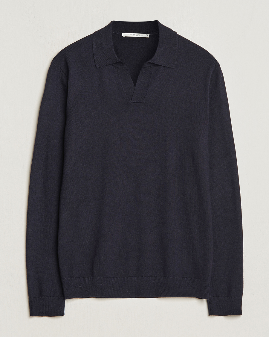 Heren | Truien | A Day's March | Manol Merino Polo Navy