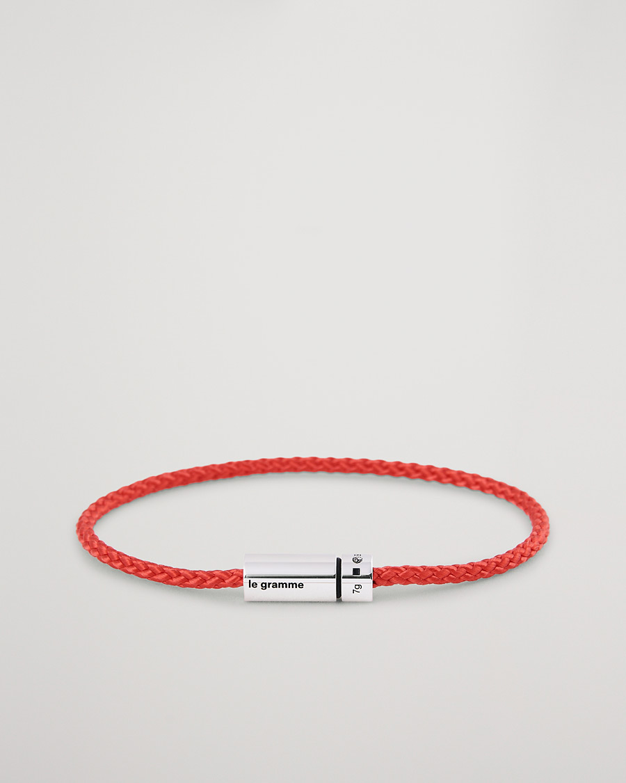 Heren | LE GRAMME Nato Cable Bracelet Red/Sterling Silver 7g | LE GRAMME | Nato Cable Bracelet Red/Sterling Silver 7g