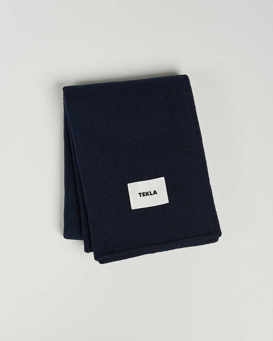 Heren | Stoffen | Tekla | Merino Wool Blanket Dark Blue