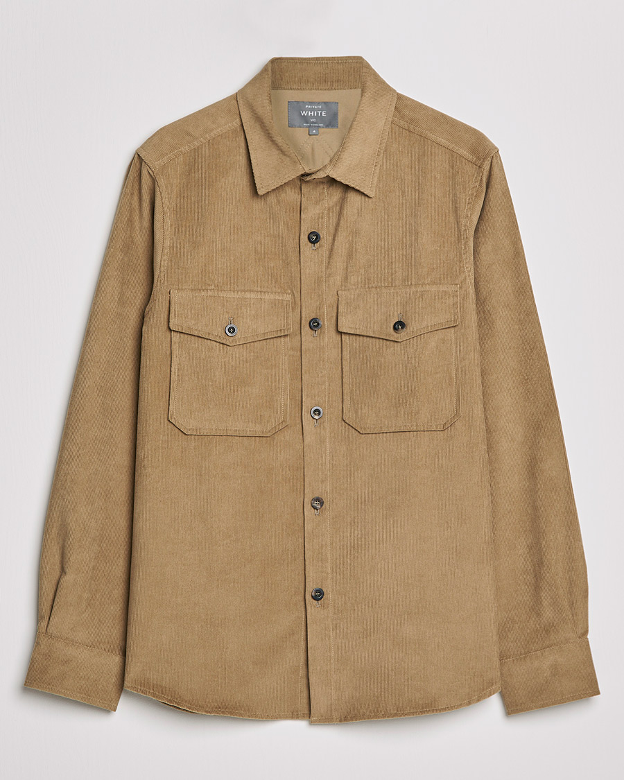 Heren | Overhemden | Private White V.C. | Patch Pocket Corduroy Overshirt Taupe
