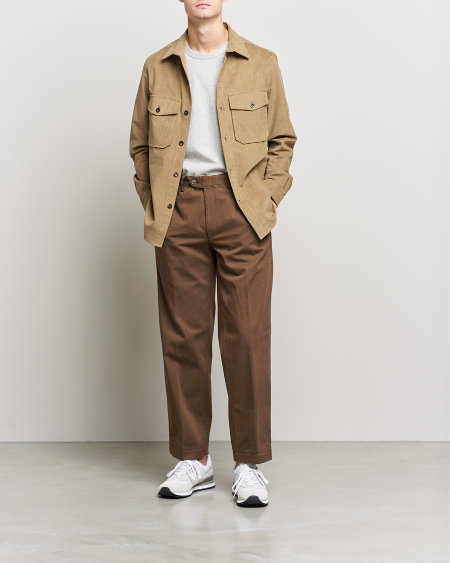 Heren | Overhemden | Private White V.C. | Patch Pocket Corduroy Overshirt Taupe