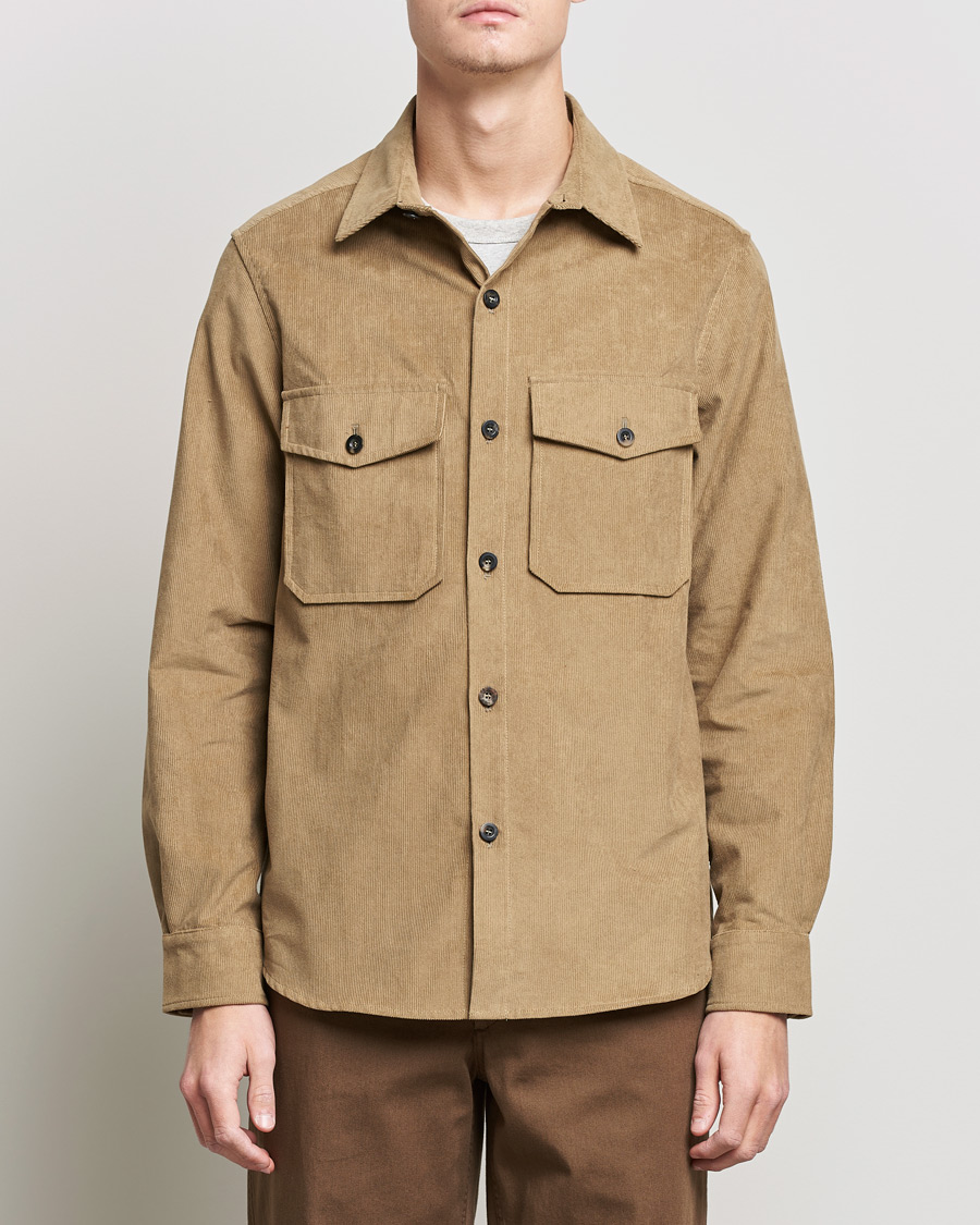 Heren | Overhemden | Private White V.C. | Patch Pocket Corduroy Overshirt Taupe