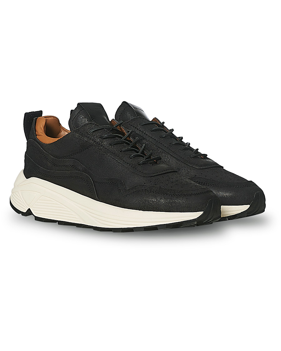 Heren | Buttero Vinci Bianchetto Leather Running Sneaker Black | Buttero | Vinci Bianchetto Leather Running Sneaker Black