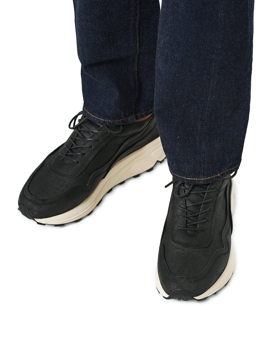 Heren | Buttero Vinci Bianchetto Leather Running Sneaker Black | Buttero | Vinci Bianchetto Leather Running Sneaker Black