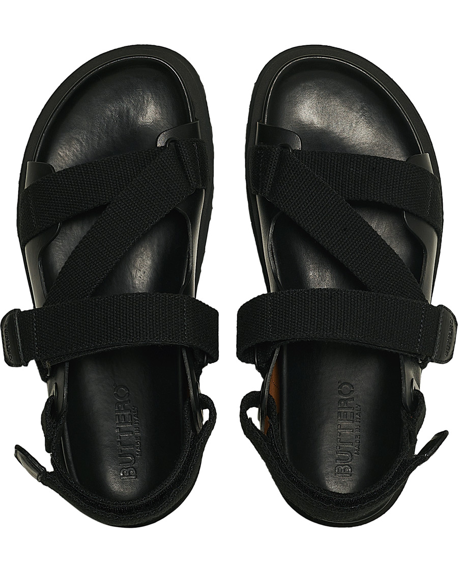 Heren | Buttero Pier Leather Sandal Black | Buttero | Pier Leather Sandal Black
