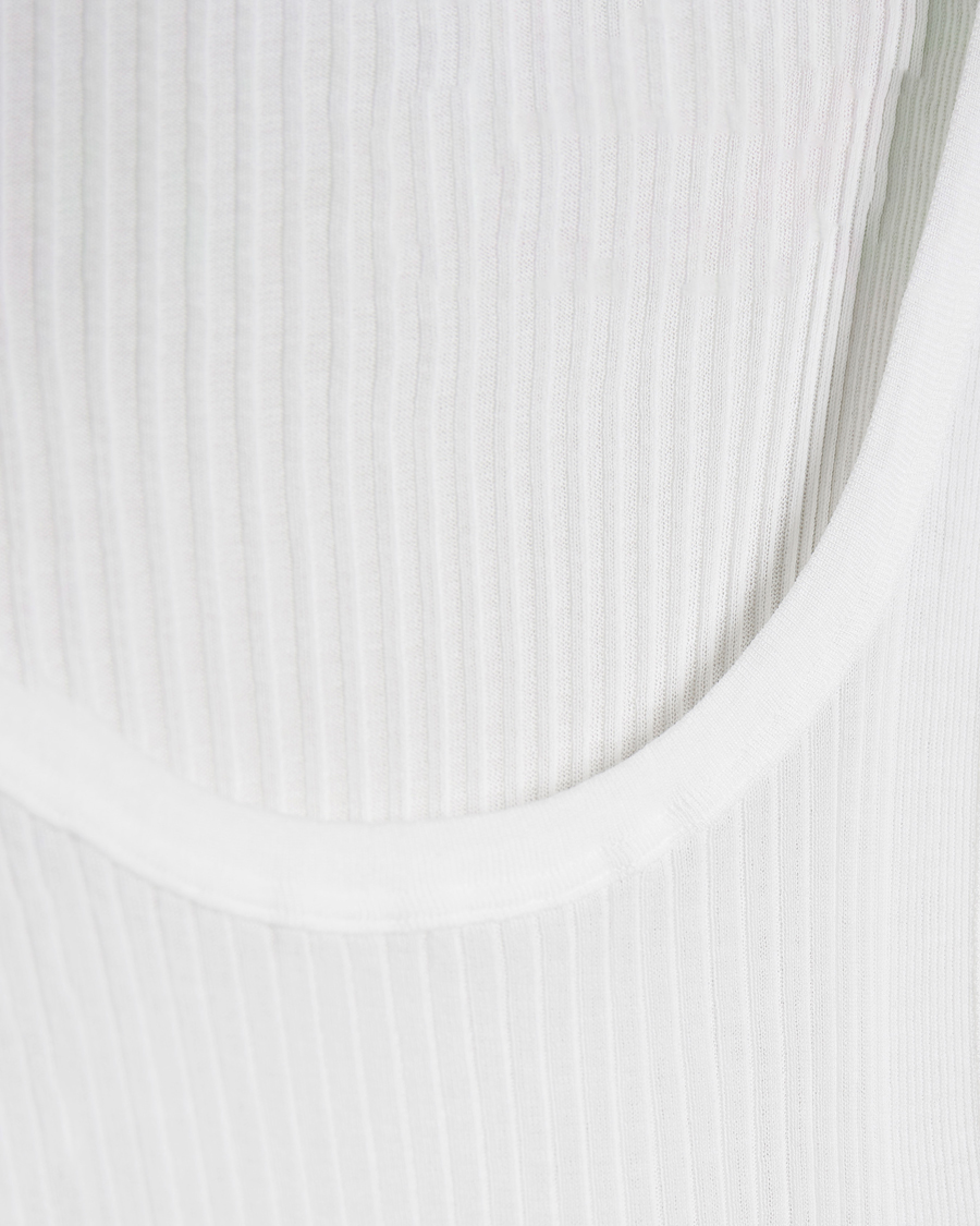 Heren | T-shirts | Zimmerli of Switzerland | Ribbed Mercerized Cotton Tank Top White