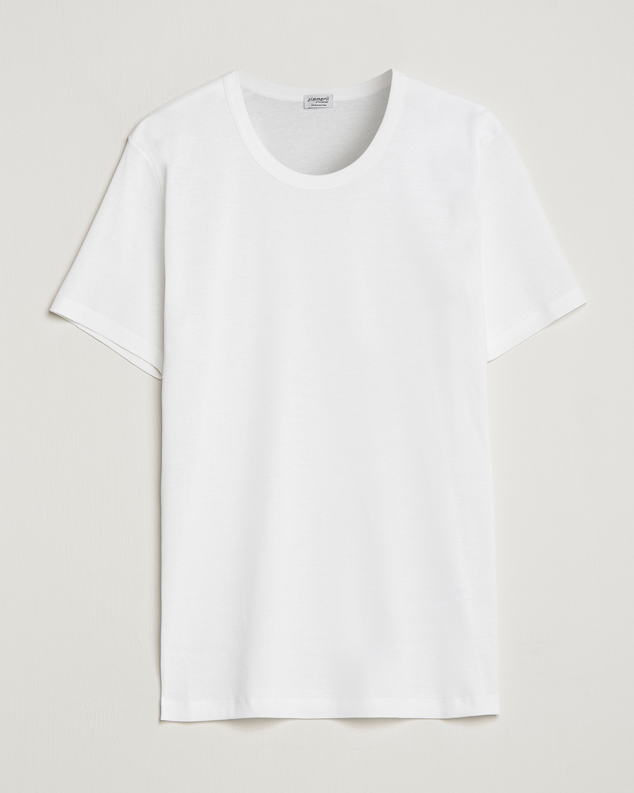 Heren | Zimmerli of Switzerland | Zimmerli of Switzerland | Mercerized Cotton Crew Neck T-Shirt White