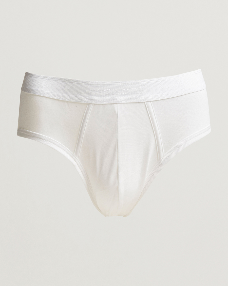 Heren | Ondergoed | Zimmerli of Switzerland | Mercerized Cotton Briefs White
