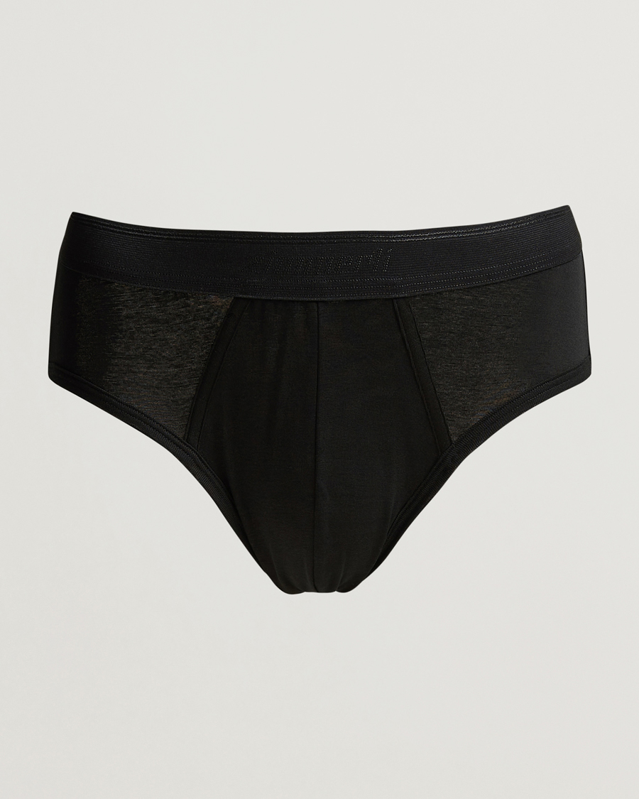 Heren | Ondergoed | Zimmerli of Switzerland | Mercerized Cotton Briefs Black