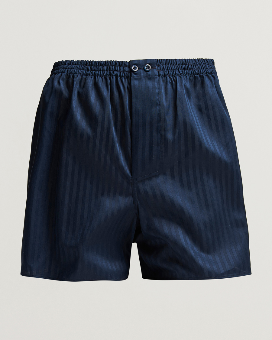 Heren | Zimmerli of Switzerland | Zimmerli of Switzerland | Mercerized Cotton Boxer Shorts Navy