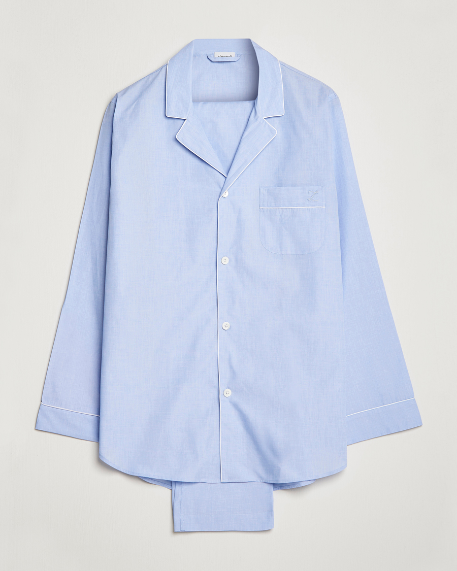 Heren | Pyjama's en gewaden | Zimmerli of Switzerland | Mercerized Cotton Pyjamas Light Blue
