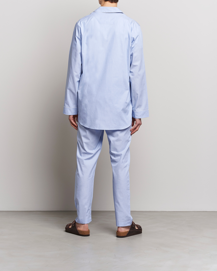 Heren | Connaisseur | Zimmerli of Switzerland | Mercerized Cotton Pyjamas Light Blue