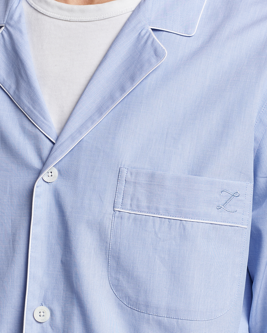 Heren | Pyjama's en gewaden | Zimmerli of Switzerland | Mercerized Cotton Pyjamas Light Blue